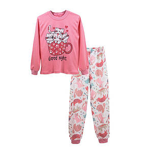 Підліткова піжама для дівчинки з малюнком Котиків інтерлок