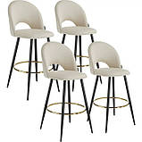 Набір із 4 барних стільців Sachel кремовий/чорний, фото 10