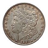 США 1 долар, 1891 Без мітки монетного двору ОРИГІНАЛ, фото 2