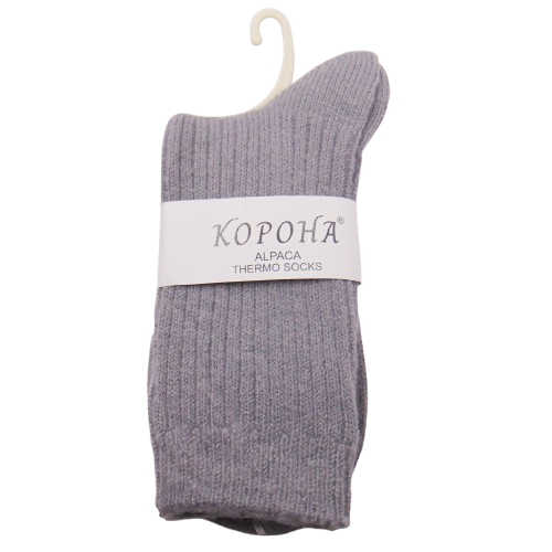 Шкарпетки альпака термо в рубчик 36-41 сірі Корона 25658, фото 1