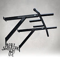 Турнік настінний/надверний чорний гнутий (40 см) Розбірний №3, фото 3