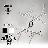 Турнік настінний/надверний білий гнутий (50 см) Розбірний №3, фото 5