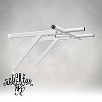 Турнік настінний/надверний білий рівний (50 см) Розбірний №3, фото 4