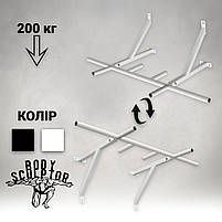 Турнік настінний/надверний білий рівний (50 см) Розбірний №3, фото 5