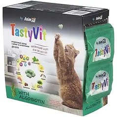 Ласощі для котів вітамінізовані AnimAll TastyVit з рибою та алгобіотином, 600 шт (50 пакетів по 12 штук)