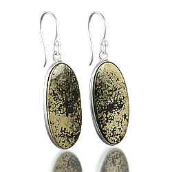 Пірит у магнетиті срібні сережки, 0365СП