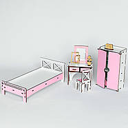 Великий набір лялькових меблів NestWood для Барбі рожево-м'ятний 32 од, фото 3