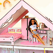 "Спальня New" набір лялькових меблів NestWood для Барбі біло-рожева, фото 9