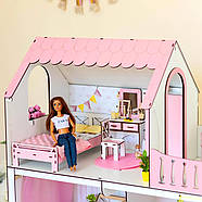 "Спальня New" набір лялькових меблів NestWood для Барбі біло-рожева, фото 10