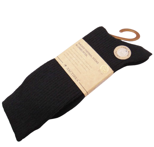 Високі шкарпетки кашемір термо дрібний рубчик 37-41 чорні Ластівка 10728, фото 1
