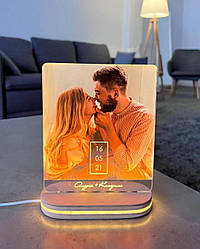 Оригінальний нічник з Вашим фото або написом подарунок Marchel shop 13*16