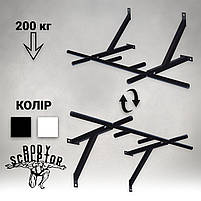 Турнік настінний/надверний чорний рівний (40 см) Розбірний №3, фото 5