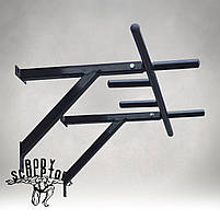 Турнік настінний/надверний чорний рівний (40 см) Розбірний №3, фото 2