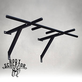 Турнік настінний/надверний чорний рівний (40 см) Розбірний №3