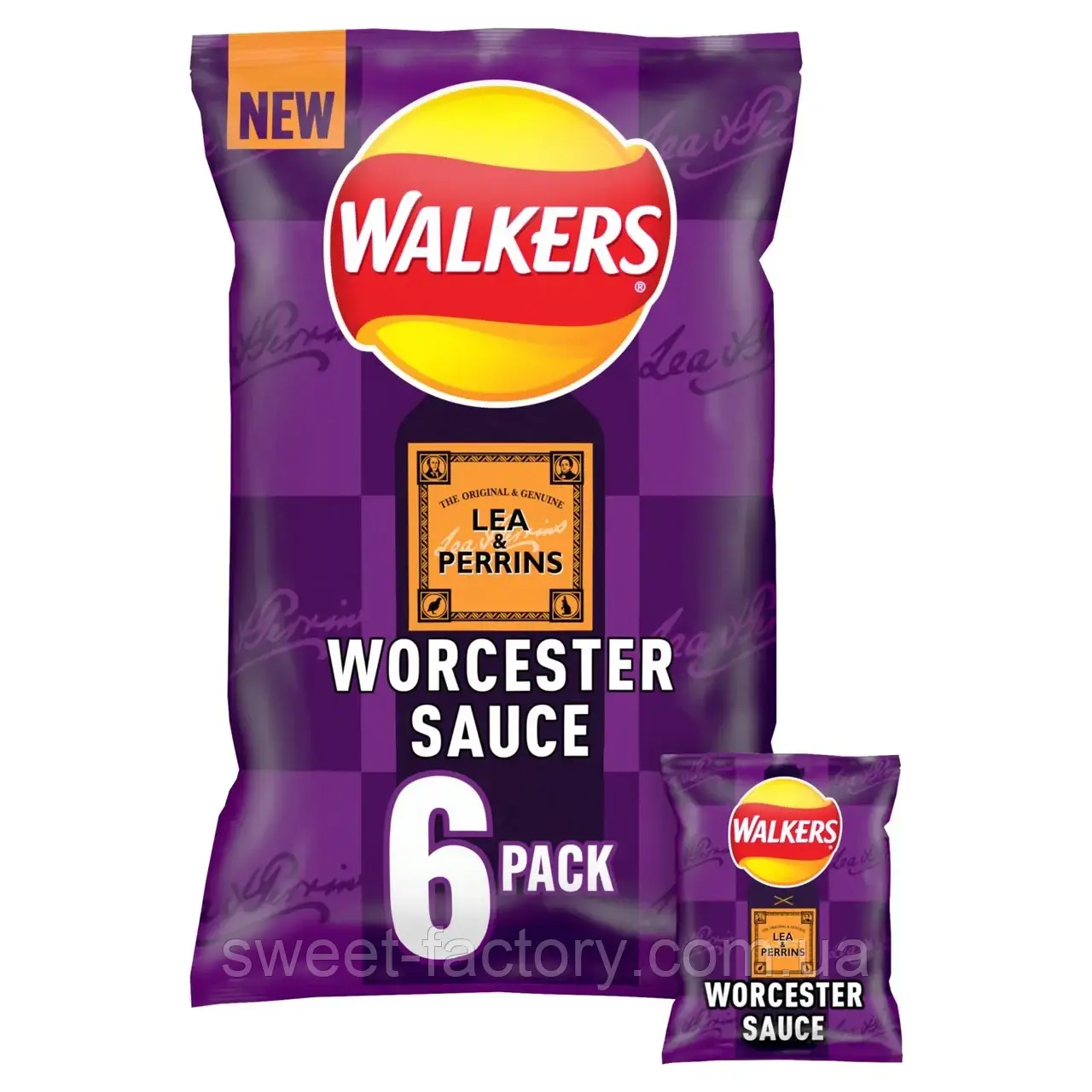 Чіпси Walkers Lea & Perrings Worcester Sauce 6s 150g, фото 1