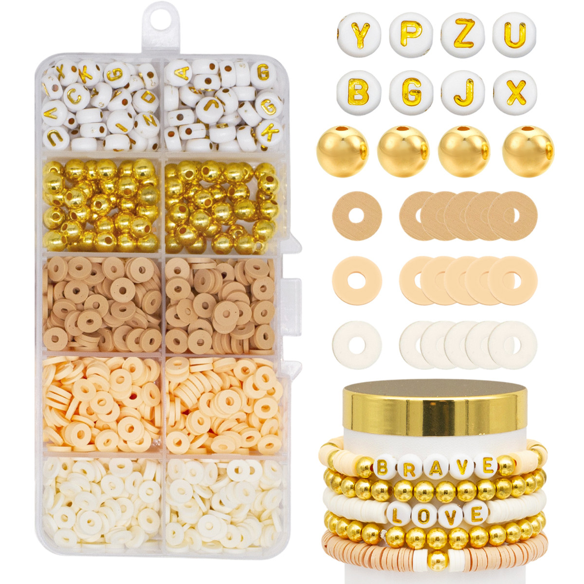 Набір Бусини та фурнітура для Браслетів і прикрас у Контейнері, приблизно 1000 шт./набір, 1 набор, фото 1