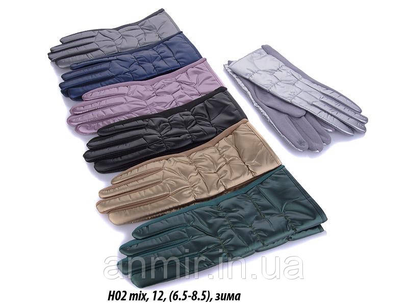 Жіночі рукавички зима плащівка плюш сенсор розмір 6.5-8.5, кольору міксом
