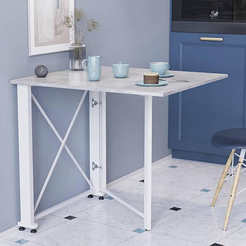 Стіл-книга трансформер Оріон 1 Ferrum-decor 750x810x730 Білий метал ДСП Бетон 16 мм (FRD-104610)