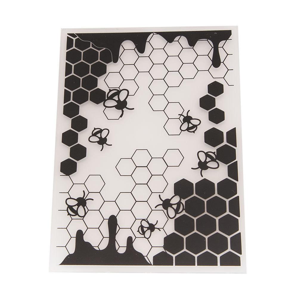 Папка для тиснення паперу картону "Бджоли і соти" PDT013, фото 1