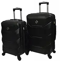 Валіза комплект пластикова 2 шт середня велика Bonro 2019 чорний (42400059)
