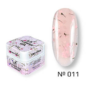 011 FLOWER gel (10 гр.) камуфляжний арт-гель декоративний builder gel з квітками сухоцвітами Lady Arms