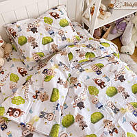 Дитяча півтораспальна постільна білизна KrisPol, ранфорс 79125, "Лабубу" (біла)