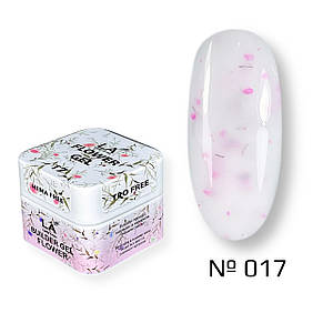 017 FLOWER gel (10 гр.) камуфляжний арт-гель декоративний builder gel з квітками сухоцвітами Lady Arms