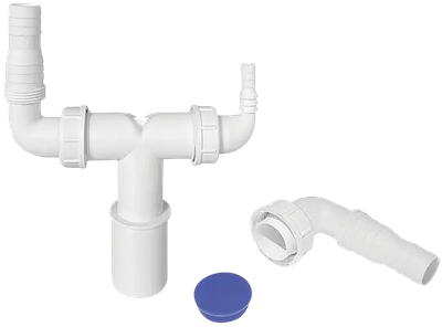 Водозлив підлючення подвійний до пральної та сушильної машини 32/40 мм з заглушкою McALPINE WMVT-3240PL