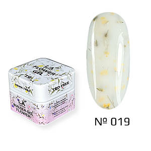 019 FLOWER gel (10 гр.) камуфляжний арт-гель декоративний builder gel з квітками сухоцвітами Lady Arms