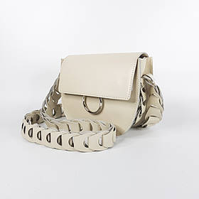 Сумка жіноча "Рута" натуральна шкіра, слонова кістка, матова