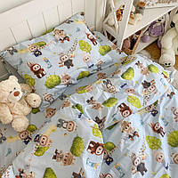 Дитяча півтораспальна постільна білизна KrisPol, ранфорс 79126, "Лабубу" (блакитна)