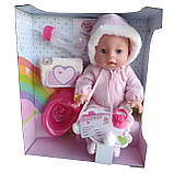 Лялька-пупс 35 см з аксесуарами - пляшечка, горщик, підгузник, пустушка, інтерактивна функція, фото 2
