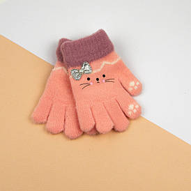 Дитячі одинарні рукавички на 4-6 років (арт. 25-3-26) розовий