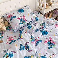 Дитяча півтораспальна постільна білизна KrisPol, ранфорс 79136, "Стіч" (блакитний)