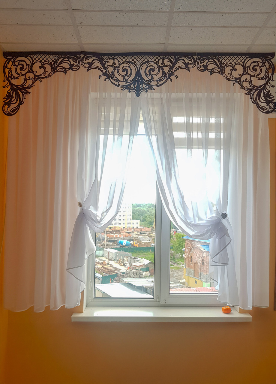 Ажурний жорсткий ламбрекен Firanka Ажур 2м венге (142_2л), фото 1