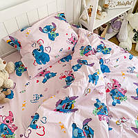 Дитяча півтораспальна постільна білизна KrisPol, ранфорс 79137, "Стіч" (рожевий)