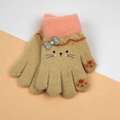 Оптом дитячі одинарні рукавички на 4-6 років (арт. 25-3-26), фото 5