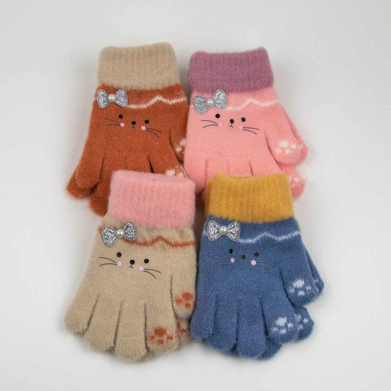 Оптом дитячі одинарні рукавички на 4-6 років (арт. 25-3-26)