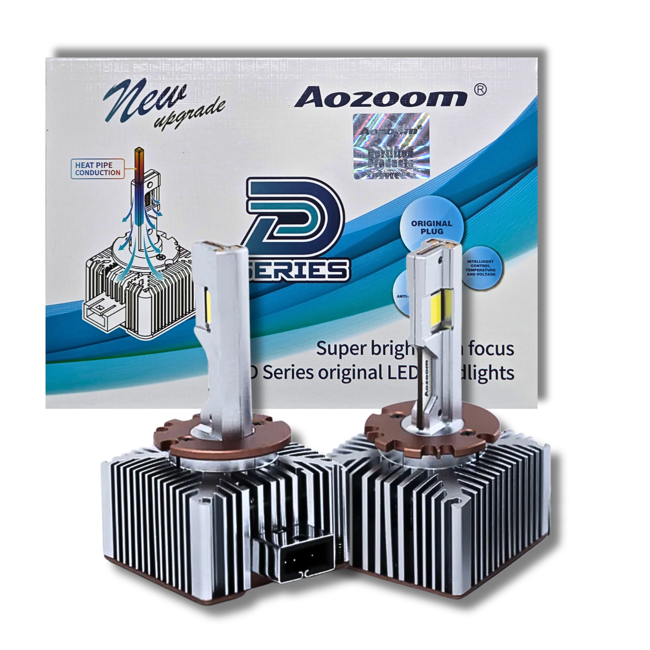 LED автолампи діодні Aozoom D1S D1R Canbus 70Вт 9000Лм 6000K 12В 24В New Upgrade