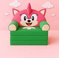 Плюшове розкладне крісло для дітей Емі Роуз 50 см, дитяче крісло трансформер, рожеве