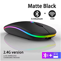 Беспроводная игровая мышь RGB с Bluetooth и подсветкой, Черная