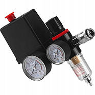 Реле тиску для компресора автоматика (пресостат) з манометром + фільтр KD5852, фото 2