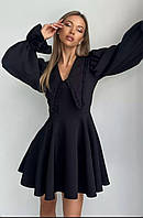 Женское вечернее-офисное платье с воротником универсальный выбор для гардероба