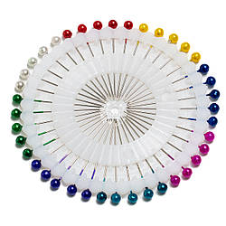 Різнокольорові шпильки в круглому органайзері (40 шт)