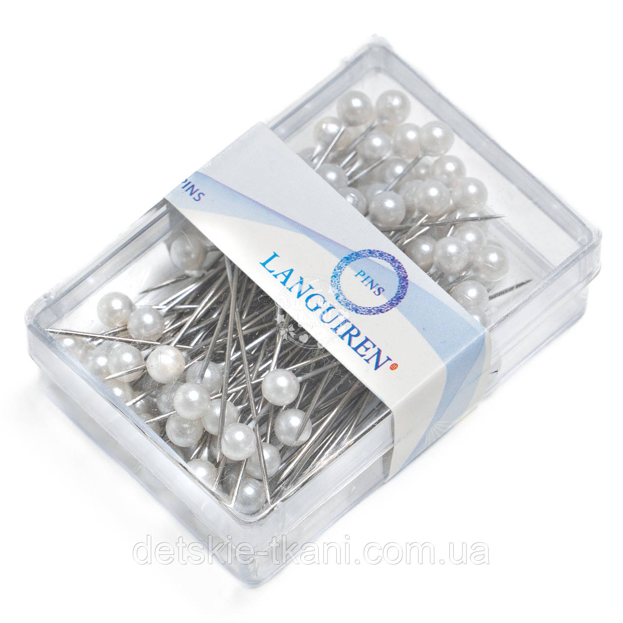 Упаковка білих шпильок у пластиковій коробочці (80 шт), фото 1