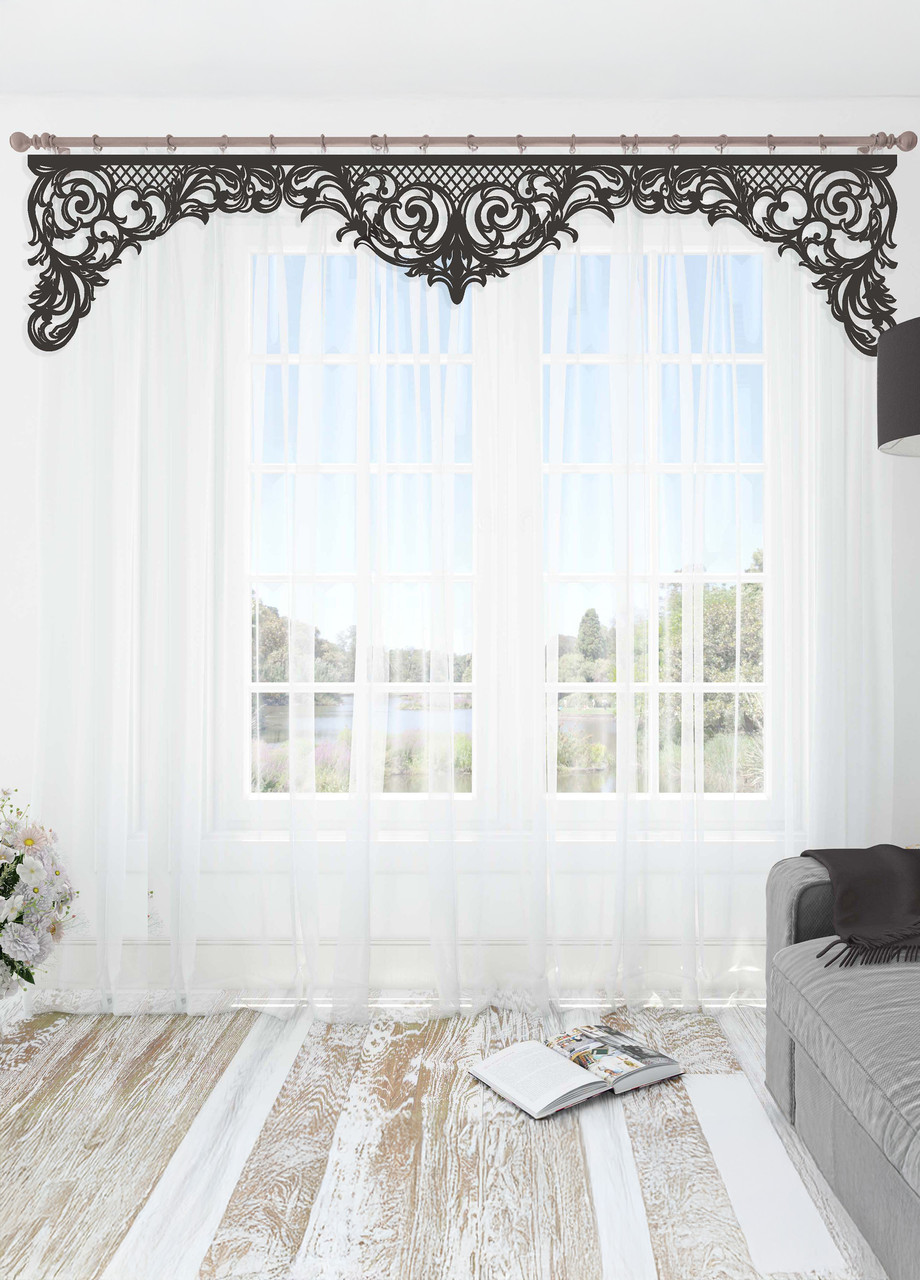 Ажурний жорсткий ламбрекен Firanka Ажур 3м венге (142_4л_м_048), фото 1