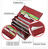 Гаманець жіночий шкіряний Cosscroll. Жіночий гаманець клатч із натуральної шкіри Червоний, фото 2