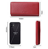 Гаманець жіночий шкіряний Cosscroll. Жіночий гаманець клатч із натуральної шкіри Червоний, фото 4