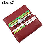 Гаманець жіночий шкіряний Cosscroll. Жіночий гаманець клатч із натуральної шкіри Червоний, фото 6