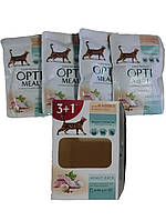 3+1! Консервований корм для кішок з Кроликом в білому соусі 85 г х 4 Optimeal